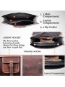  Genuine Buffalo Leather Briefcase Bag Men's Messenger Brown Work Laptop Bag